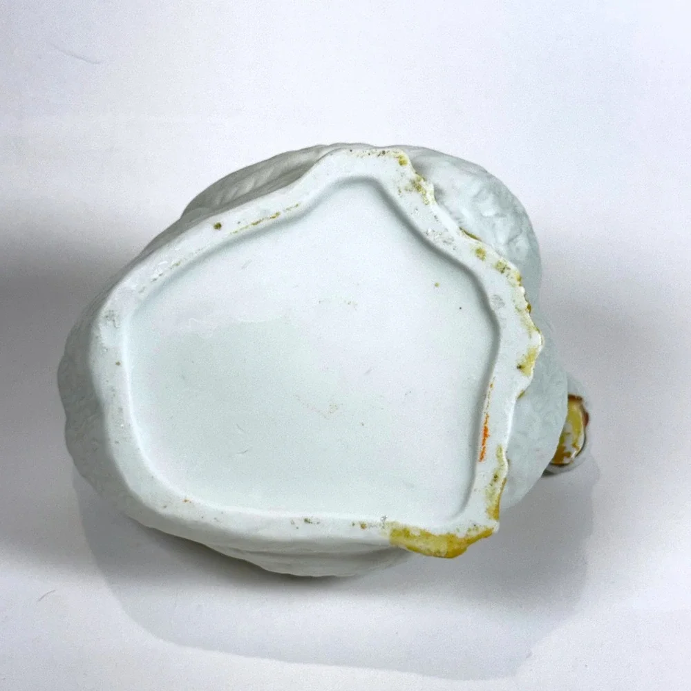 Vintage Double Duck White Cuddle Ducks Geese Figurine Planter Pot